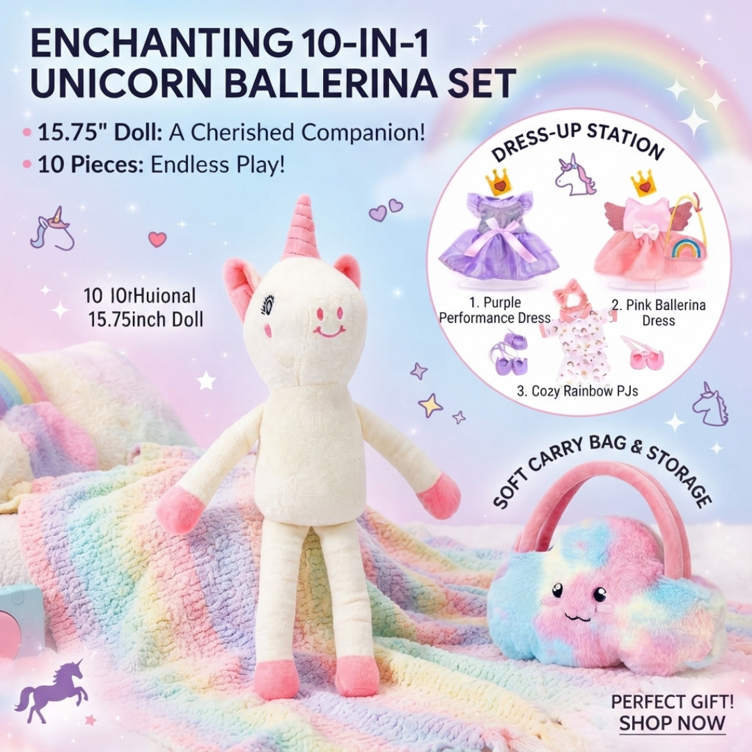 Unicorn Ballerina Stuffed Toy