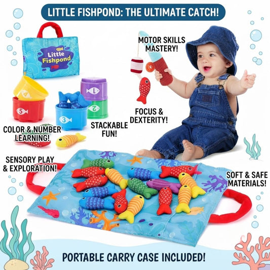 10 in 1 Cloth Fishing Game Cloth Fishing Game & Stacking Cups Set