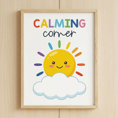12pcs Kids Calm Corner Poster Kit | Feelings Wheel & Emotions Chart for Classroom Decor