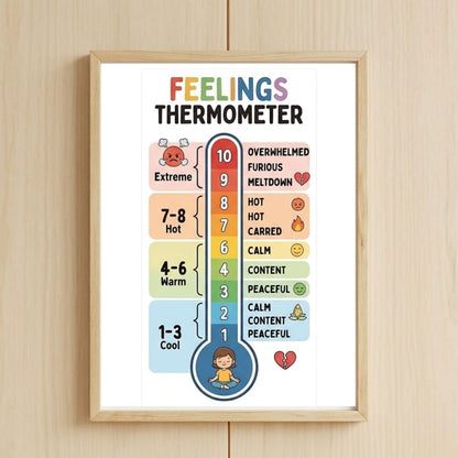 12pcs Kids Calm Corner Poster Kit | Feelings Wheel & Emotions Chart for Classroom Decor