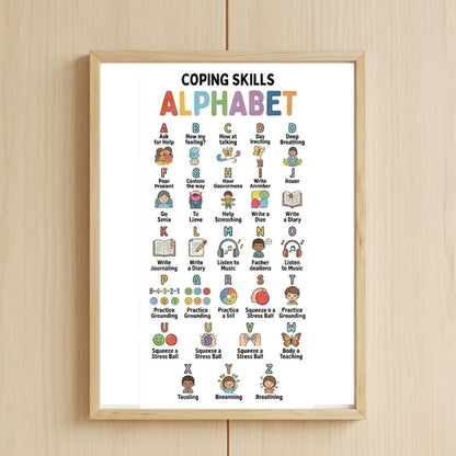 12pcs Kids Calm Corner Poster Kit | Feelings Wheel & Emotions Chart for Classroom Decor