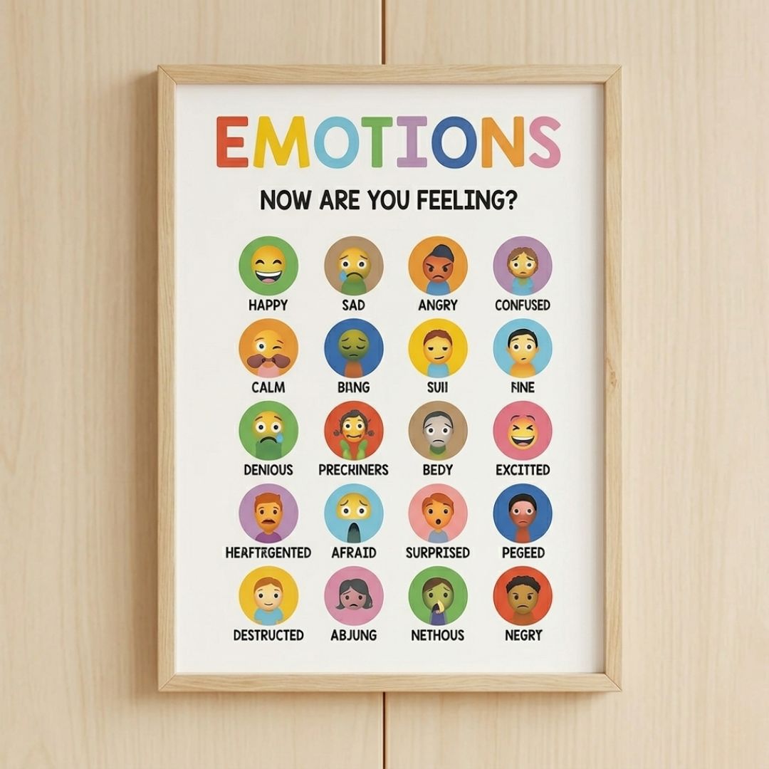 12pcs Kids Calm Corner Poster Kit | Feelings Wheel & Emotions Chart for Classroom Decor