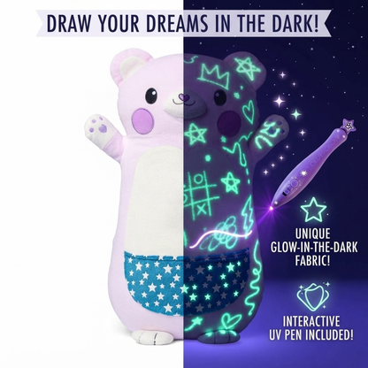 Large Glow-in-the-Dark Stuffed Animal with Bolderglow Light Pen