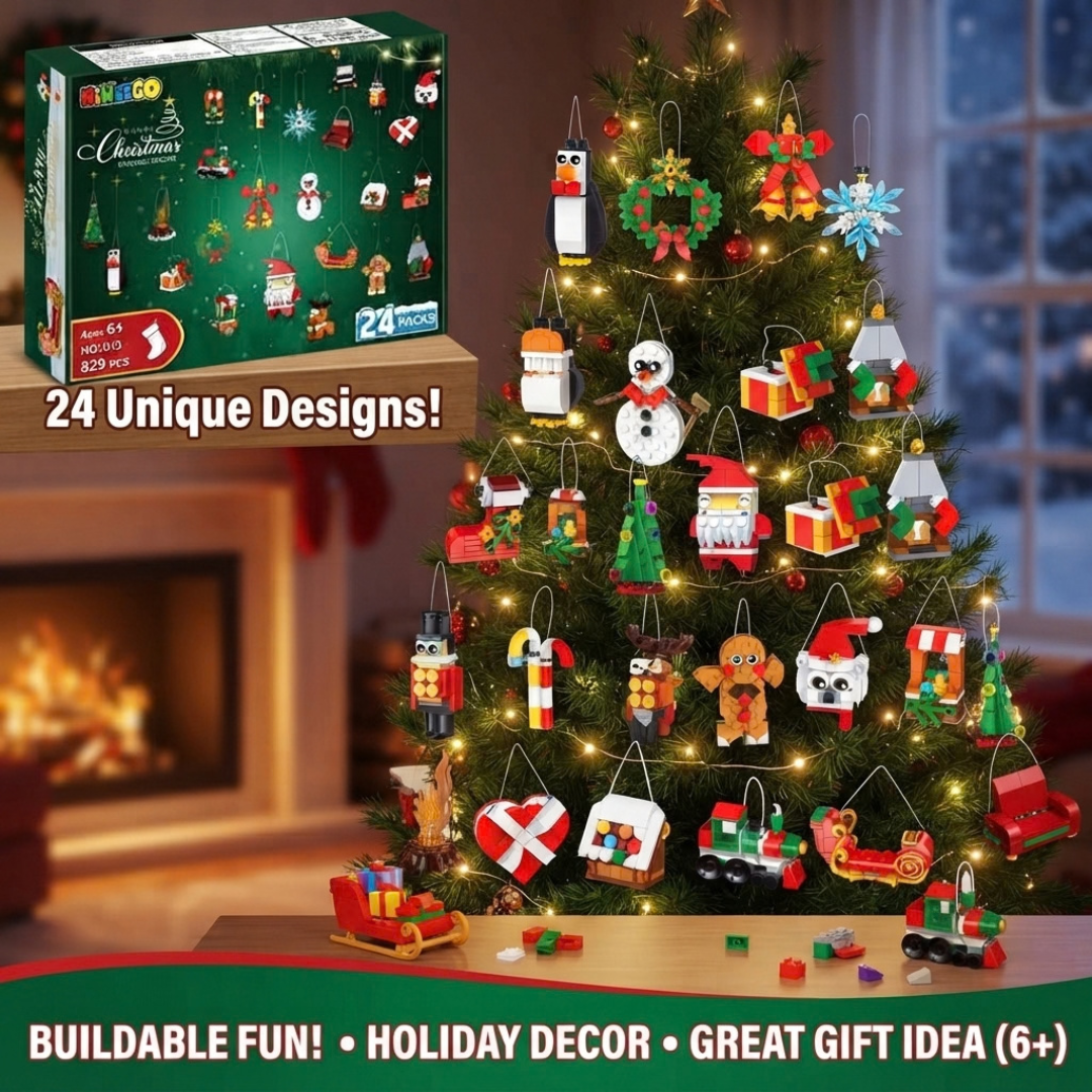 24 Days Christmas Countdown Ornaments Building Set