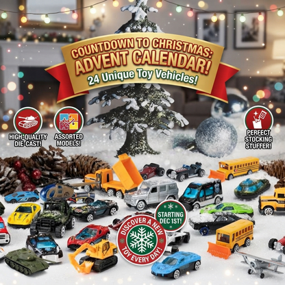 24 Days Countdown Advent Calendar Diecast Cars Set
