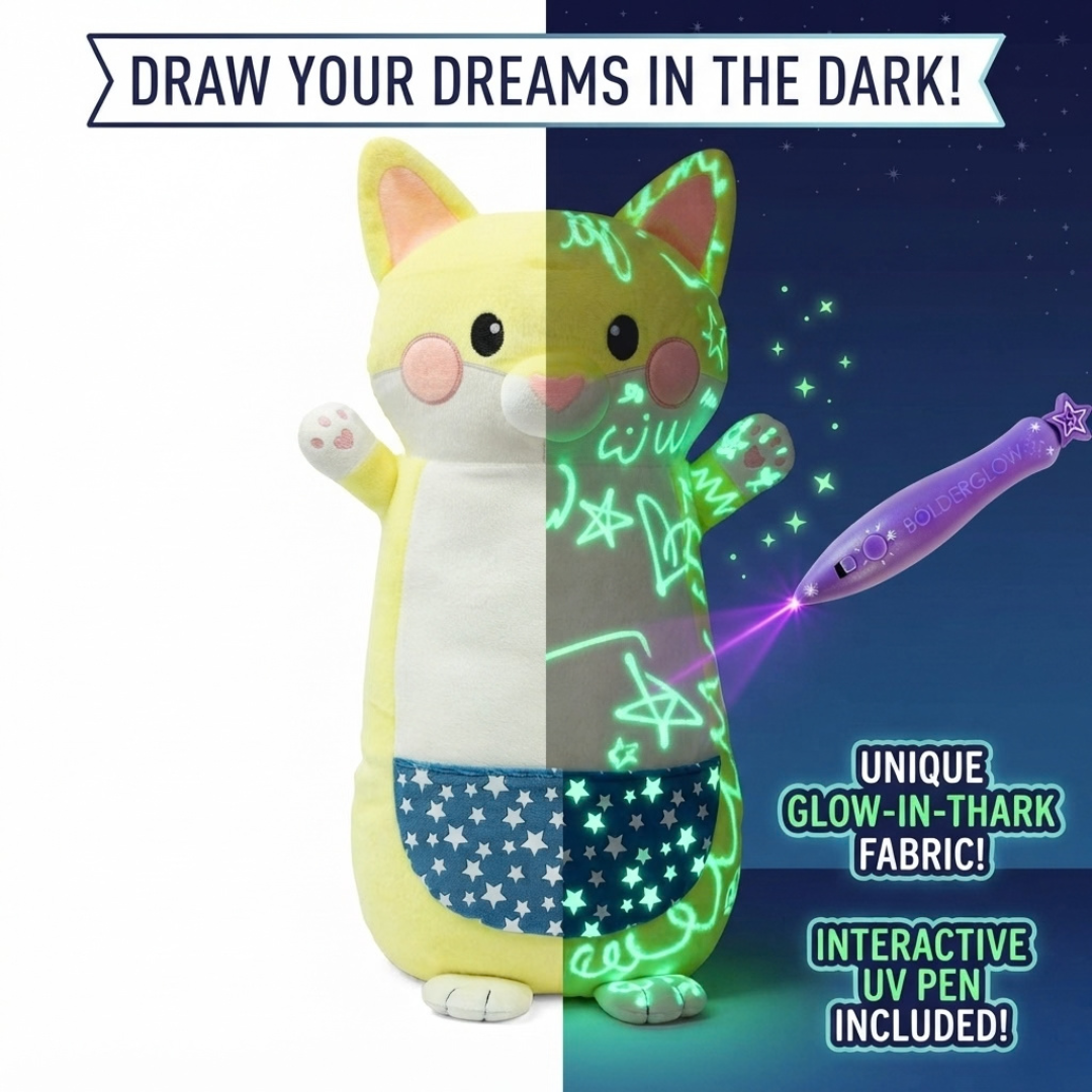 Large Glow-in-the-Dark Stuffed Animal with Bolderglow Light Pen