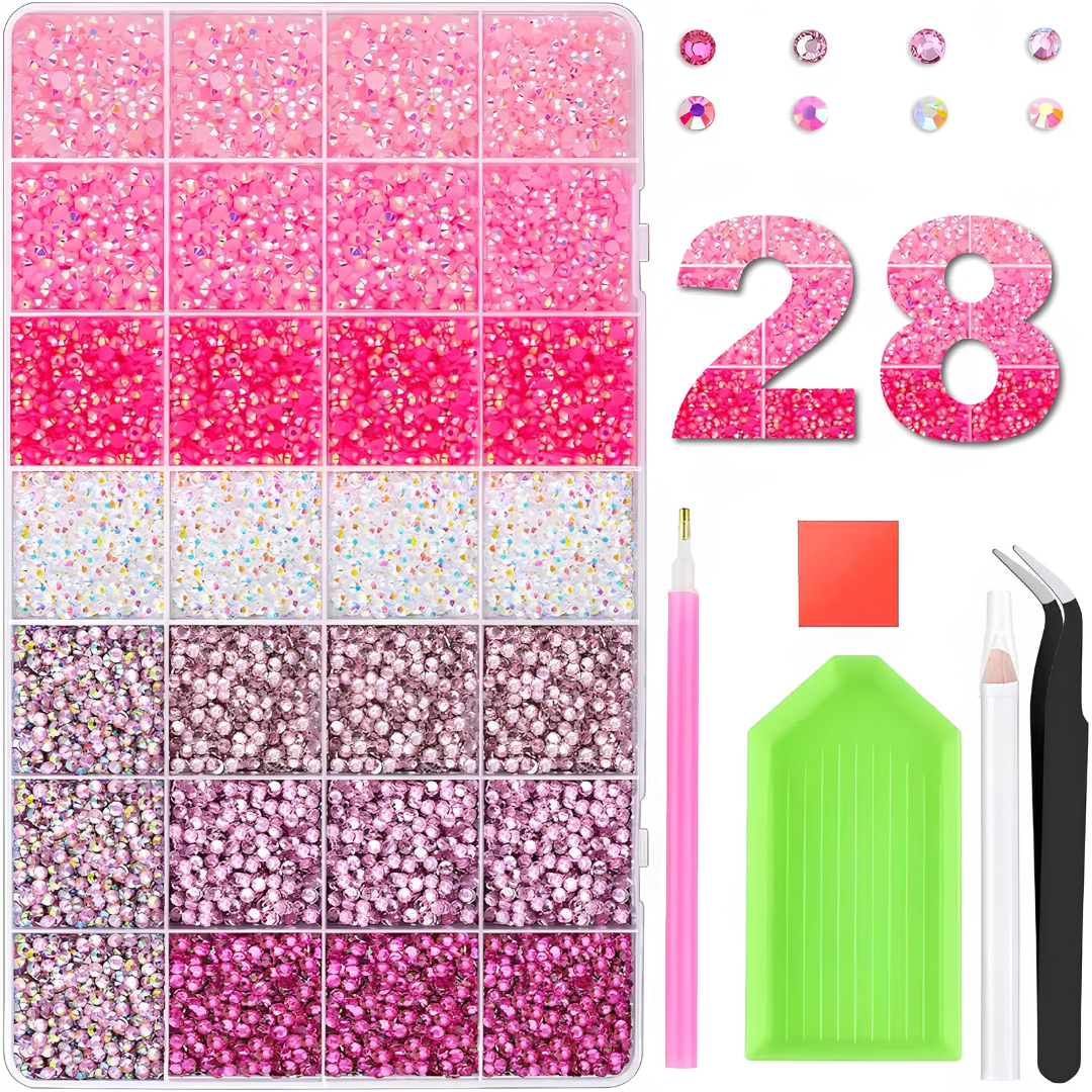 Glitter Rhinestone Bedazzling Kit -  3mm Round Resin Jelly Rhinestones