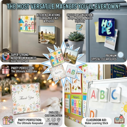 2"x2" 5mm Clear Acrylic Magnetic Picture Frames Set