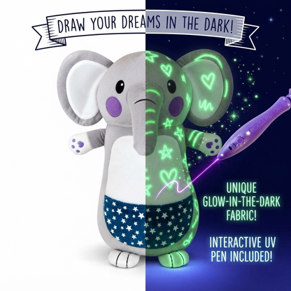 Large Glow-in-the-Dark Stuffed Animal with Bolderglow Light Pen