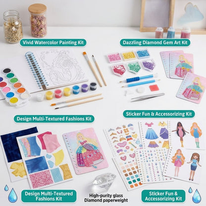 4-in-1 Magic Princess Diamond Painting & Fashion Design Craft Kit