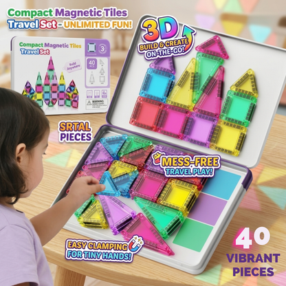 Mini Magnetic Building Blocks, 40 Pieces
