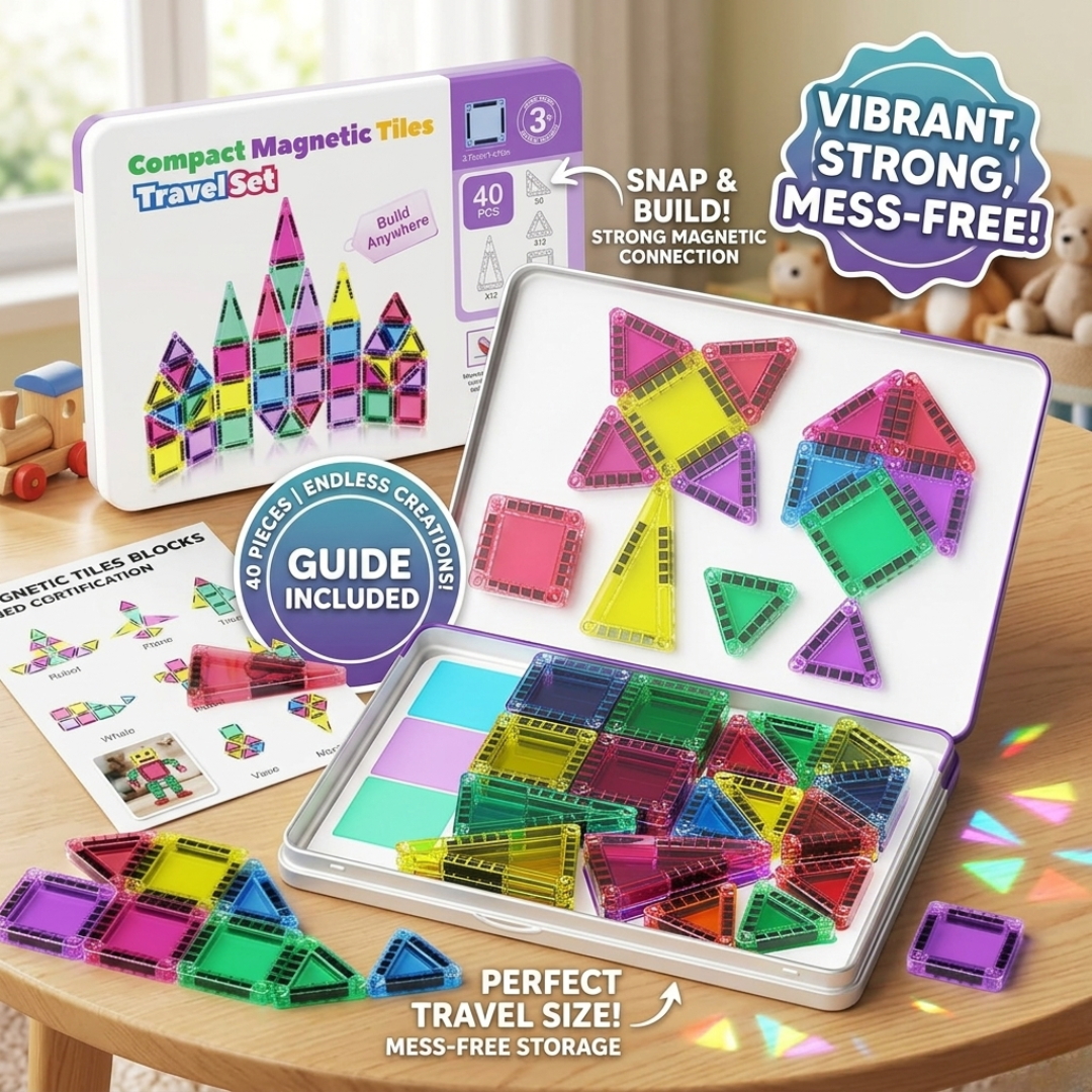 Mini Magnetic Building Blocks, 40 Pieces