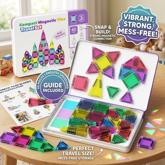 Mini Magnetic Building Blocks, 40 Pieces