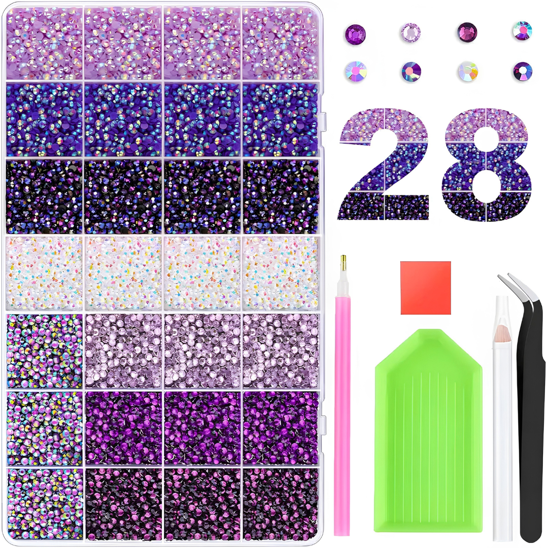 Glitter Rhinestone Bedazzling Kit -  3mm Round Resin Jelly Rhinestones