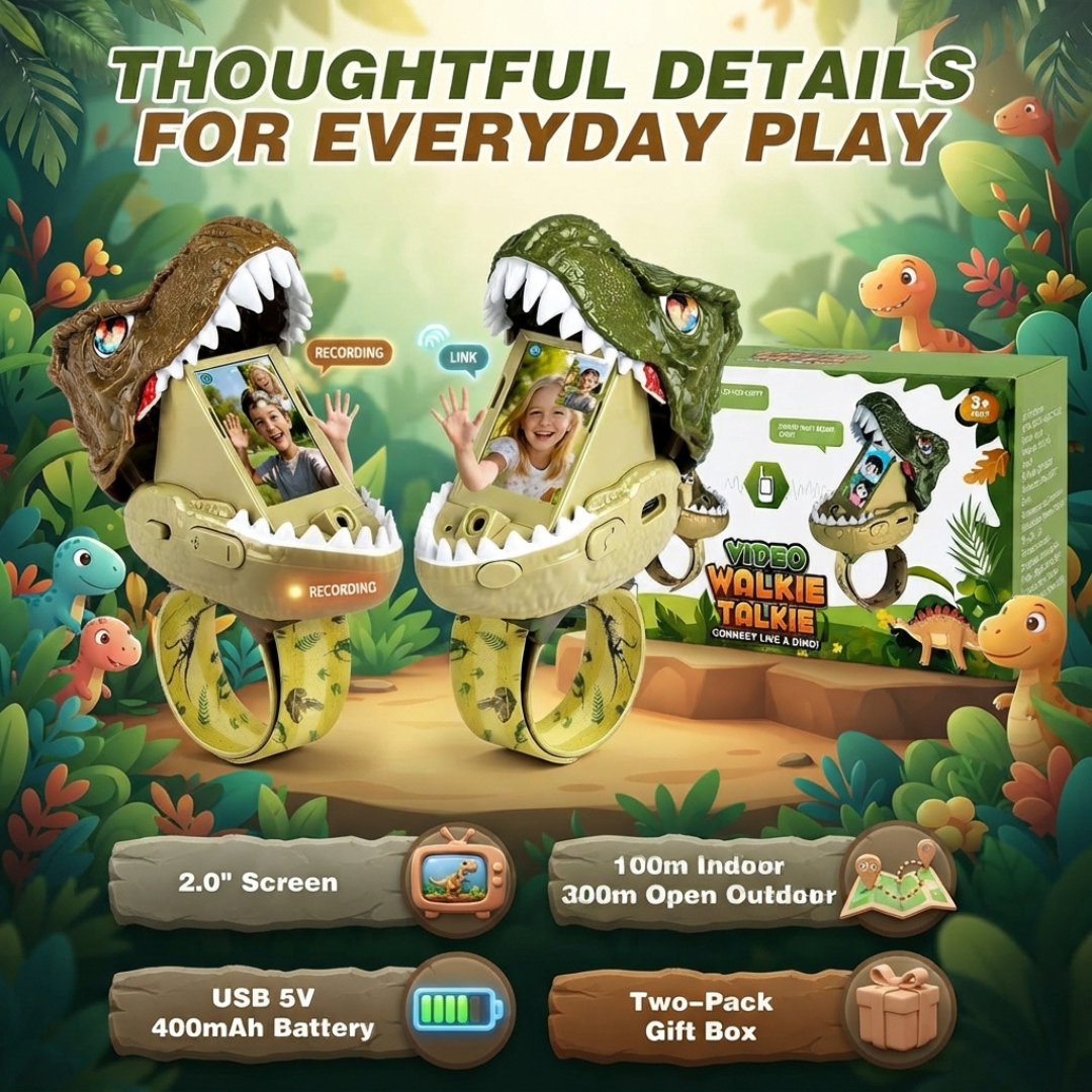 Dinosaur Video Walkie Talkies for Kids-2 Pack