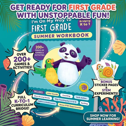 I'm On My Way to First Grade Summer Workbook – 200+ Learning Games & Activities for Kids Entering 1st Grade