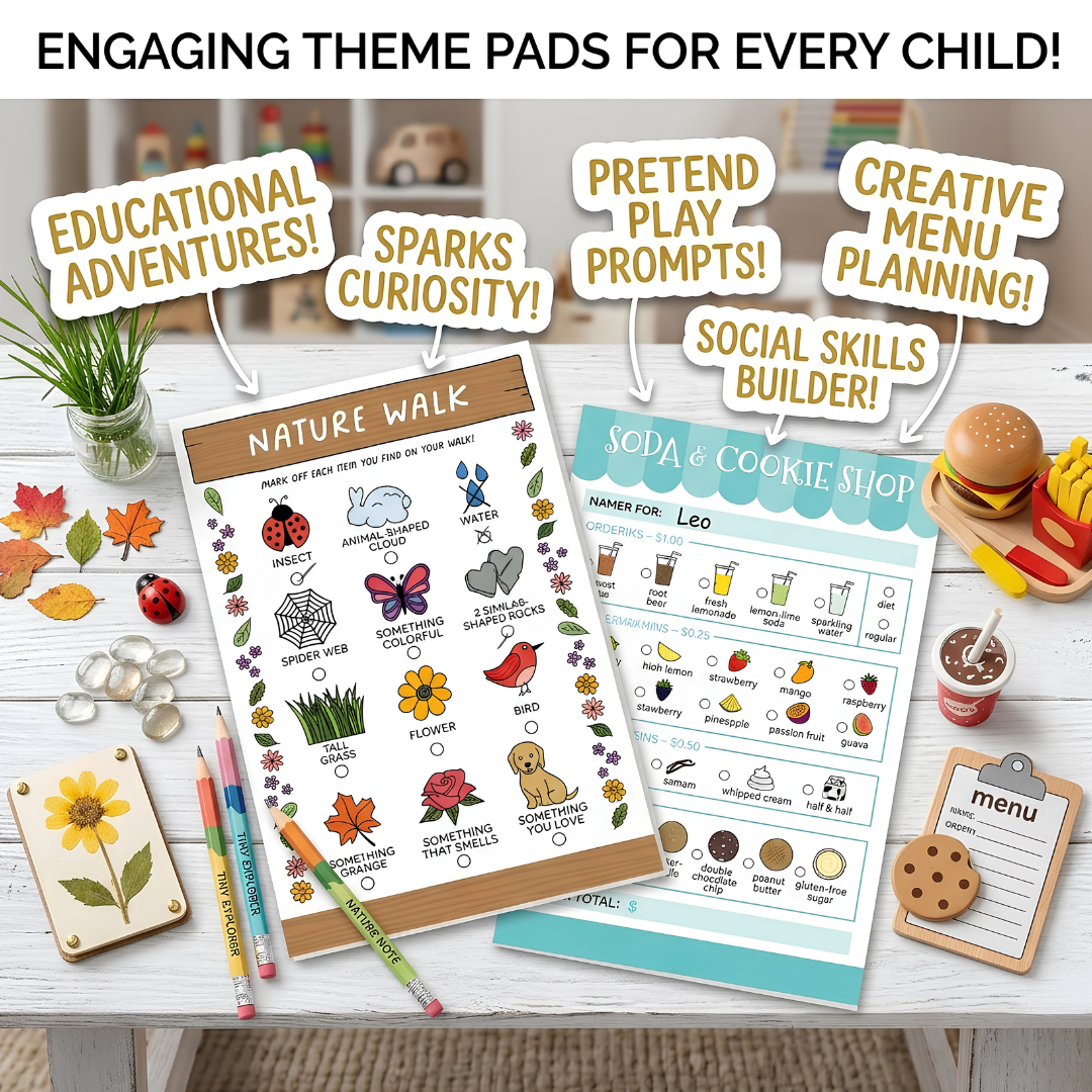Kids Imaginative Play Notepads-2Pack