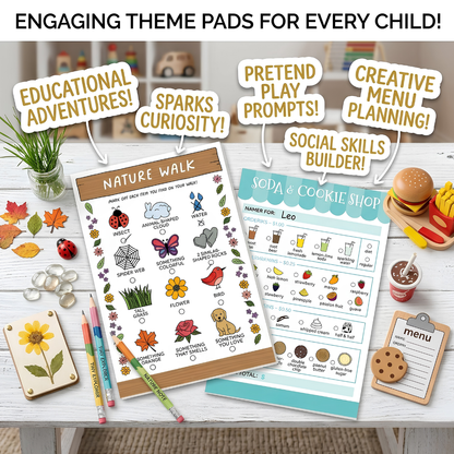 Kids Imaginative Play Notepads-2Pack