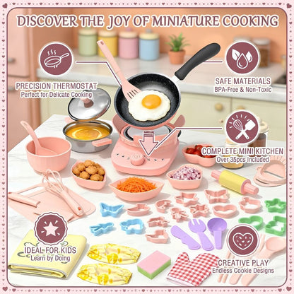 Kids Real Cooking Set with Mini Electric Stove (45 PCS)