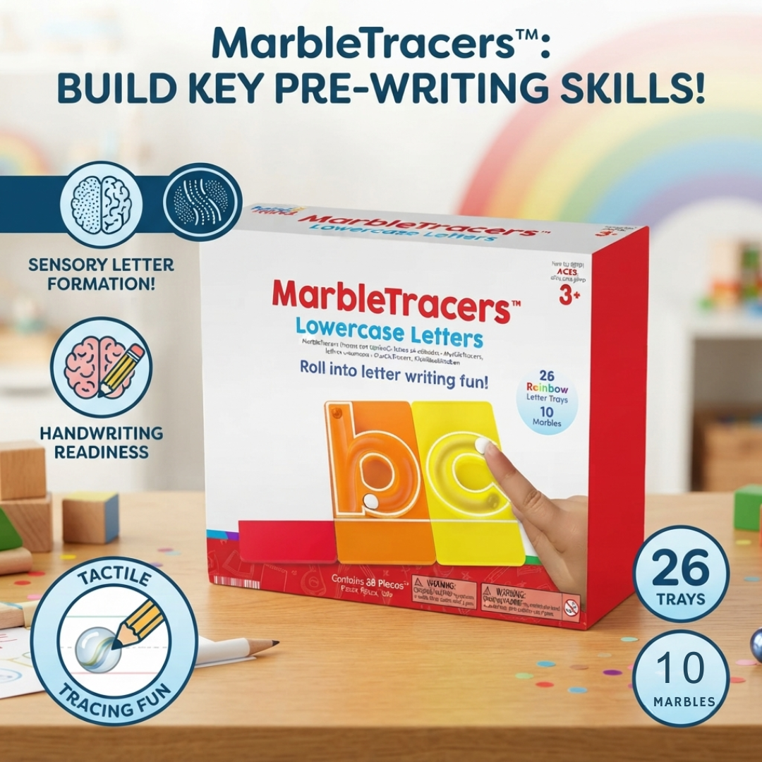 MarbleTracers™ - Lowercase Letters Hands-On Marble Tracing Activity Set