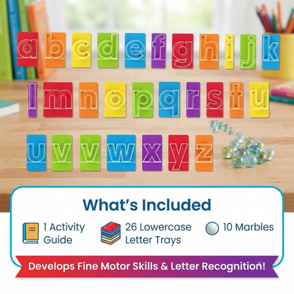 MarbleTracers™ - Lowercase Letters Hands-On Marble Tracing Activity Set