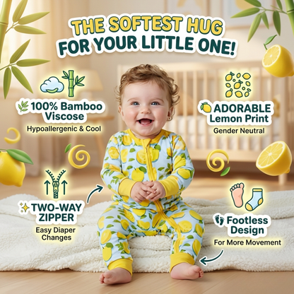 Bamboo Viscose Newborn Baby Pajamas Sleepers: Two-Way Zipper Romper