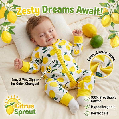 Bamboo Viscose Newborn Baby Pajamas Sleepers: Two-Way Zipper Romper