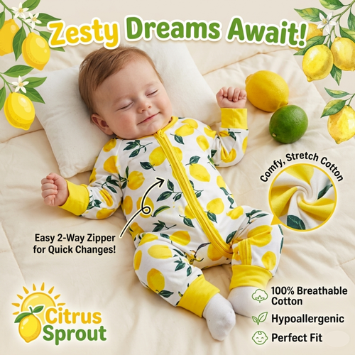 Bamboo Viscose Newborn Baby Pajamas Sleepers: Two-Way Zipper Romper