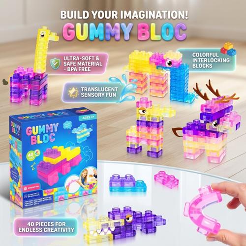 40-Piece Montessori Sensory Building Blocks