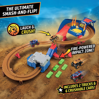 Supercharge Speedway Playset with 2 Monster Trucks