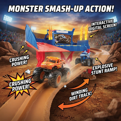 Supercharge Speedway Playset with 2 Monster Trucks