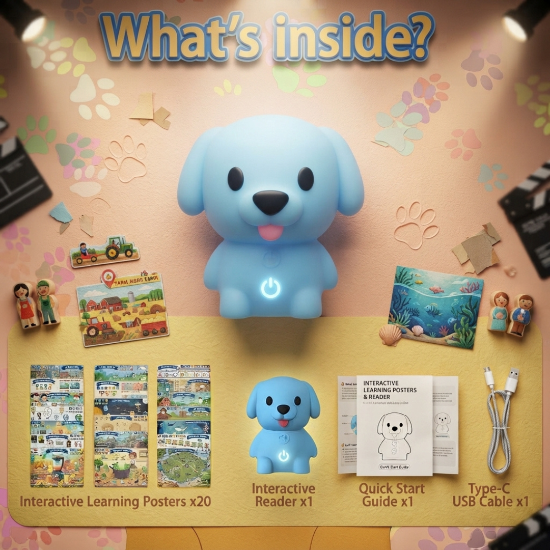 Talking Phonics Flash Card Set With Interactive Blue Reader Dog