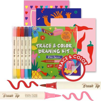 Trace & Color Drawing Supplies Kit