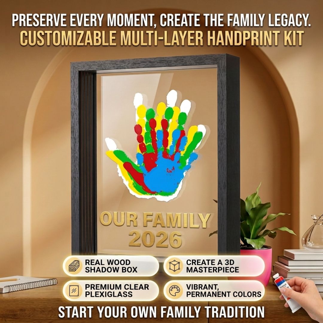 Wooden Transparent Handprint Frame Set