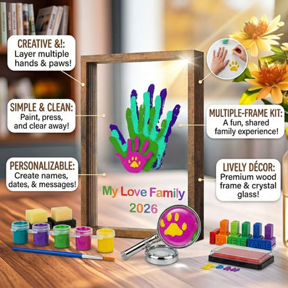 Wooden Transparent Handprint Frame Set
