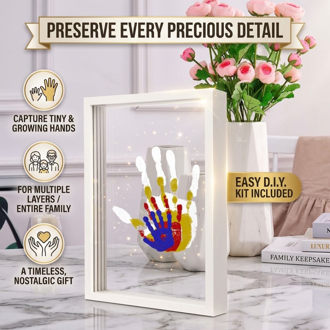 Wooden Transparent Handprint Frame Set