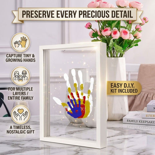 Wooden Transparent Handprint Frame Set