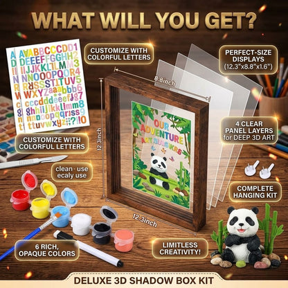 Wooden Transparent Handprint Frame Set
