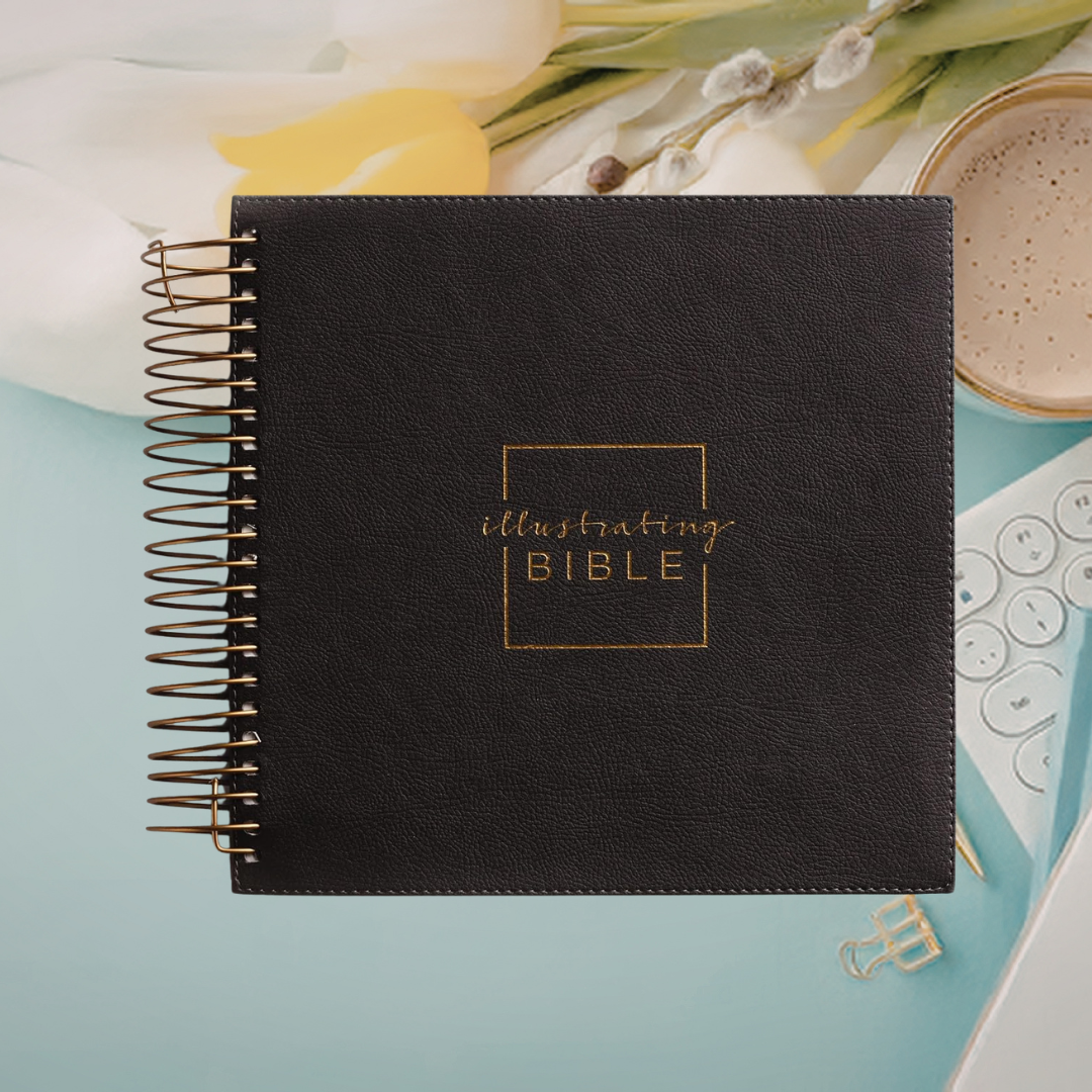 Illustrating Bible - Faux Leather, Rose Gold Spiral Bound