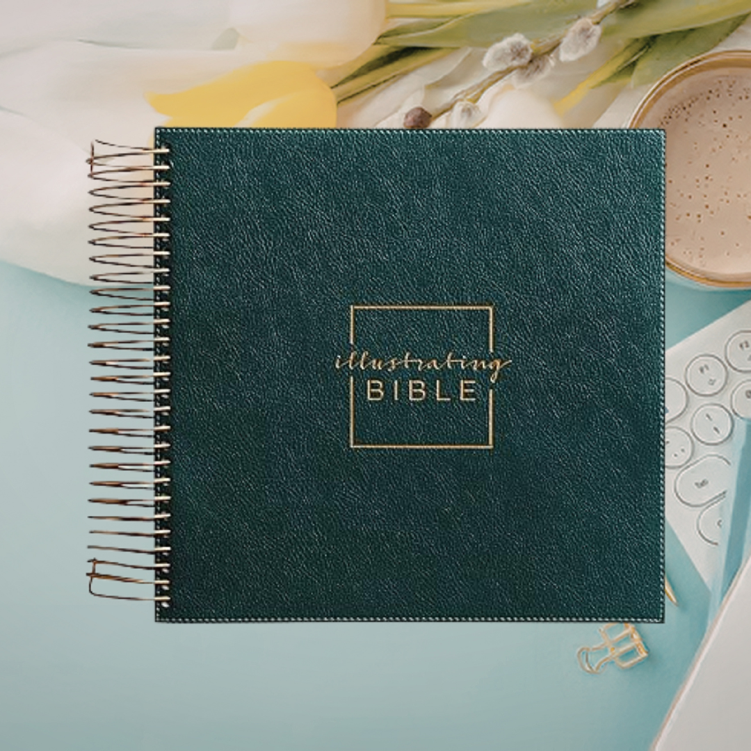 Illustrating Bible - Faux Leather, Rose Gold Spiral Bound