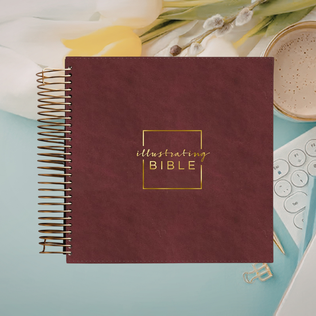 Illustrating Bible - Faux Leather, Rose Gold Spiral Bound