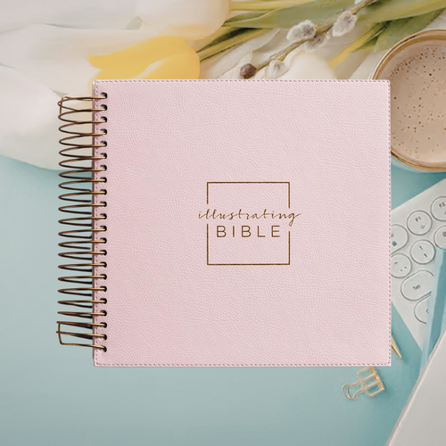 Illustrating Bible - Faux Leather, Rose Gold Spiral Bound