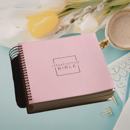 Illustrating Bible - Faux Leather, Rose Gold Spiral Bound