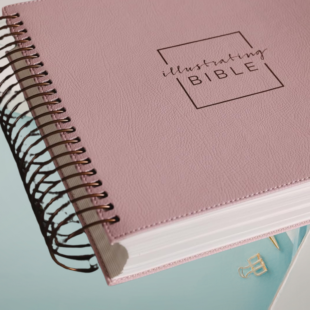 Illustrating Bible - Faux Leather, Rose Gold Spiral Bound