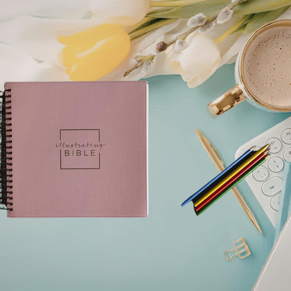 Illustrating Bible - Faux Leather, Rose Gold Spiral Bound