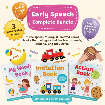 Early Speech Starter Bundle – 3 Interactive Speech Books for Toddlers