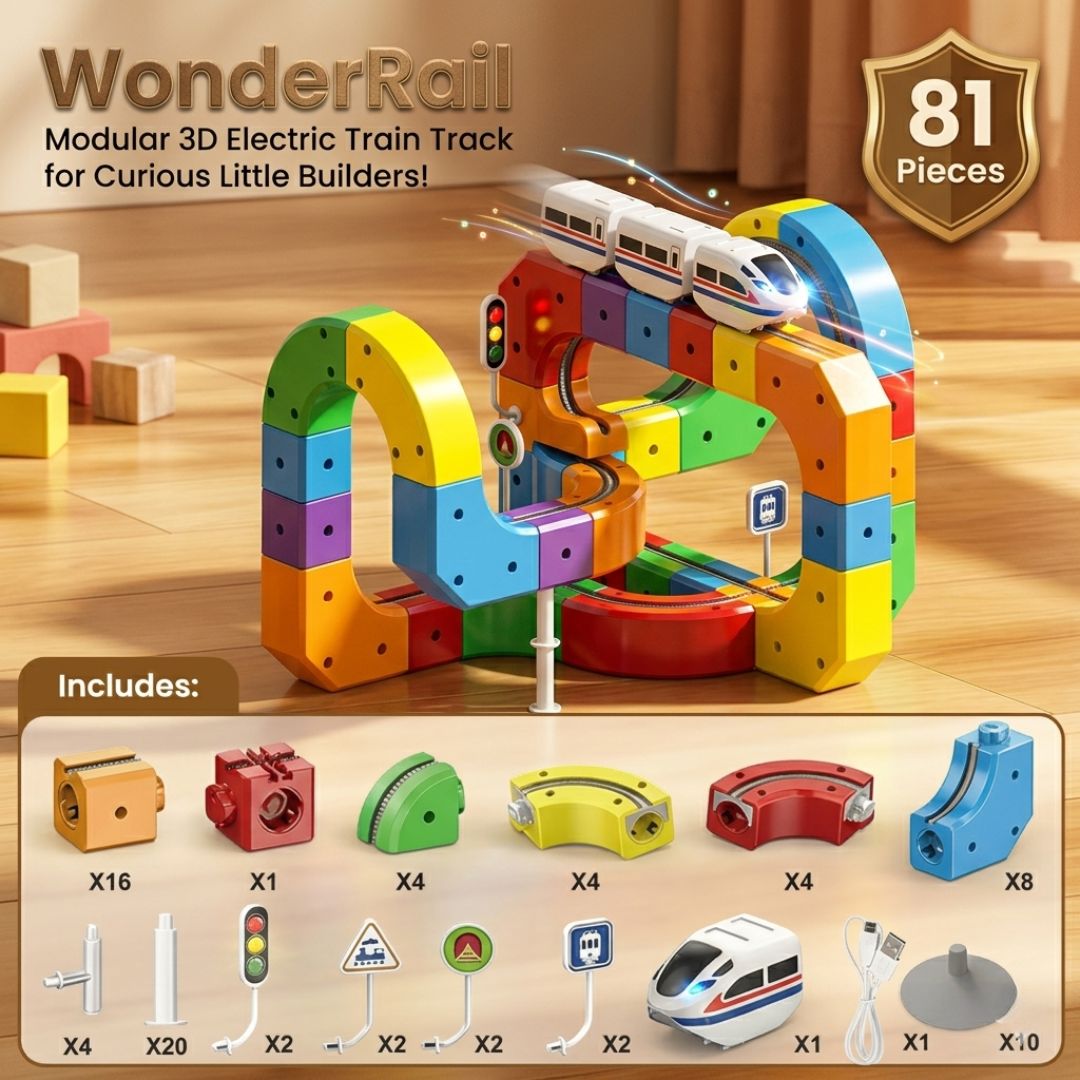 WonderRail™: The Modular 3D Train Track for Curious Little Builders