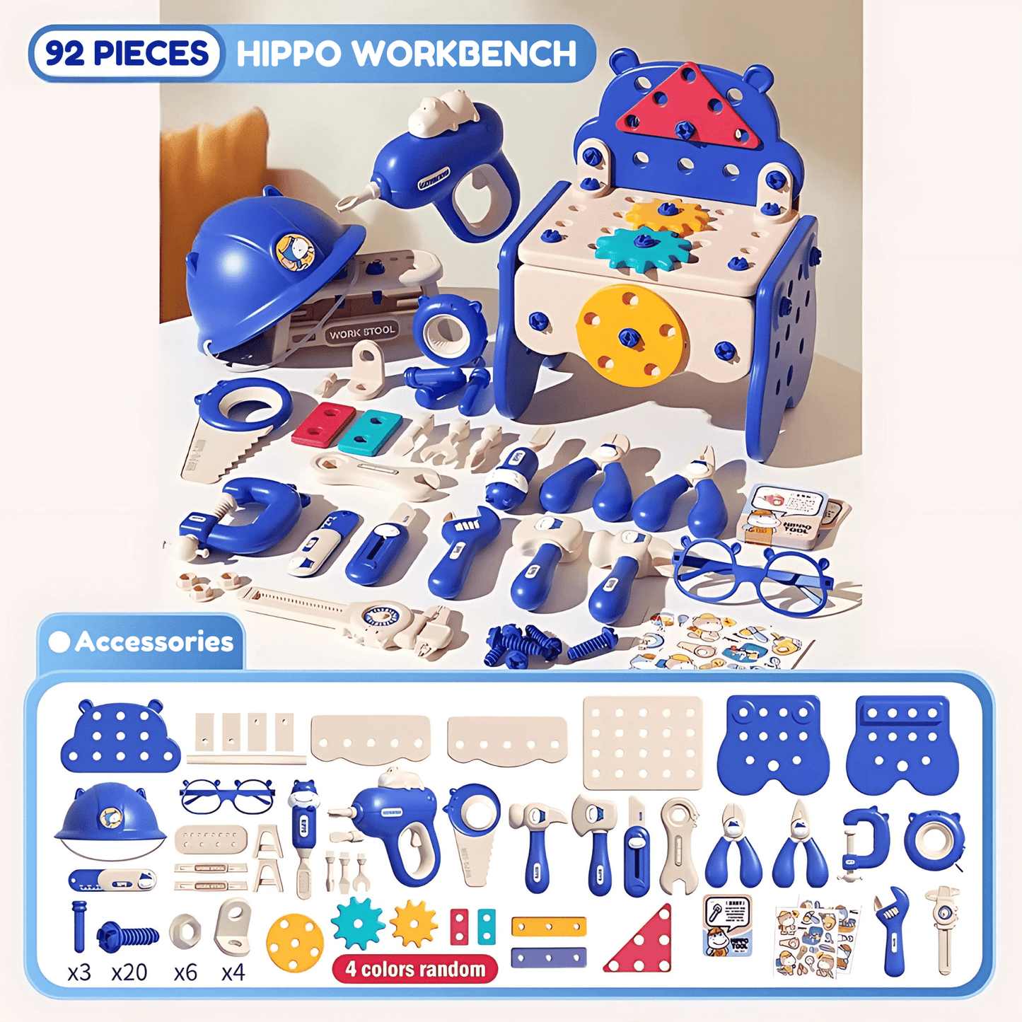 Hippo All-in-one Tool Hub DI Montessori Tool Box Set