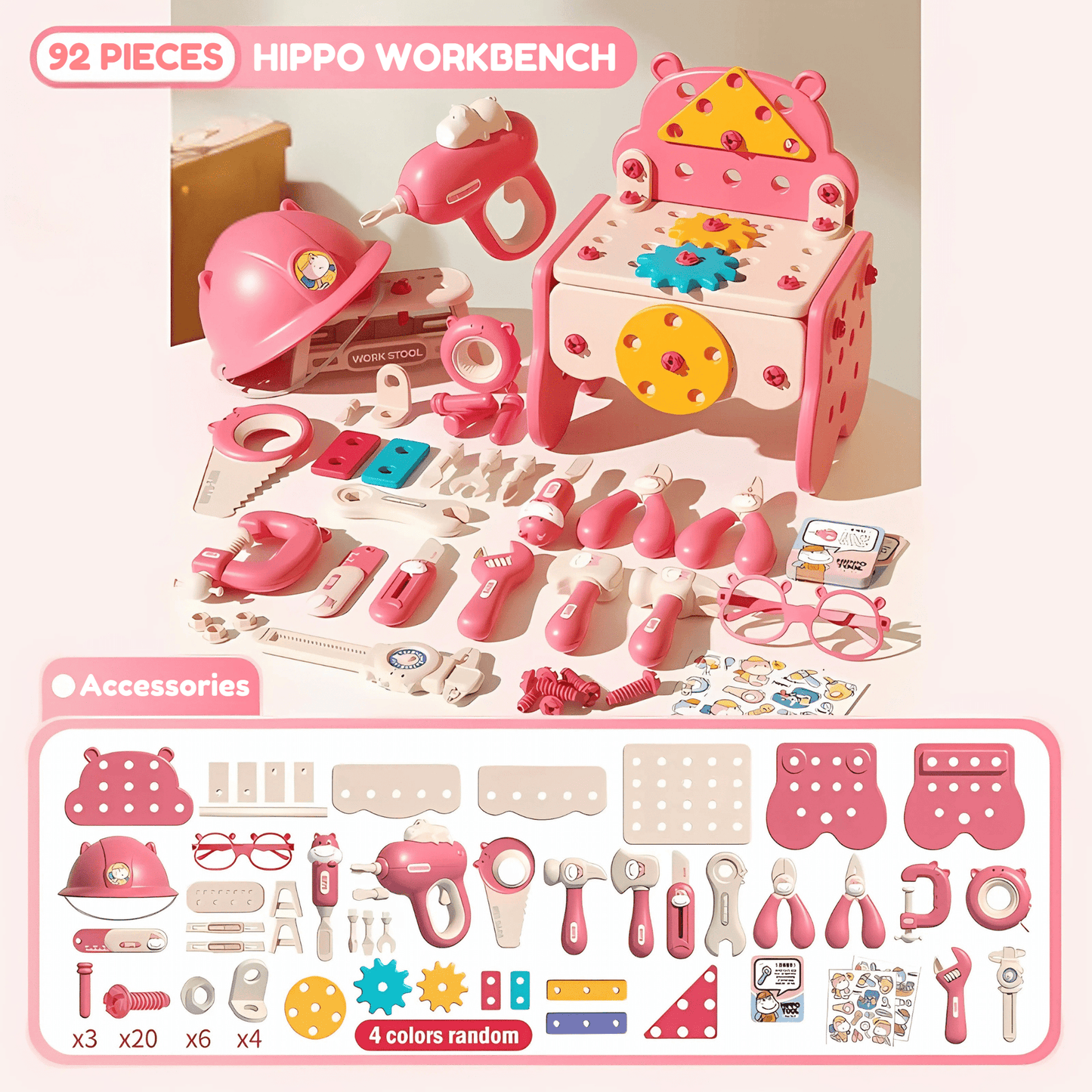 Hippo All-in-one Tool Hub DI Montessori Tool Box Set