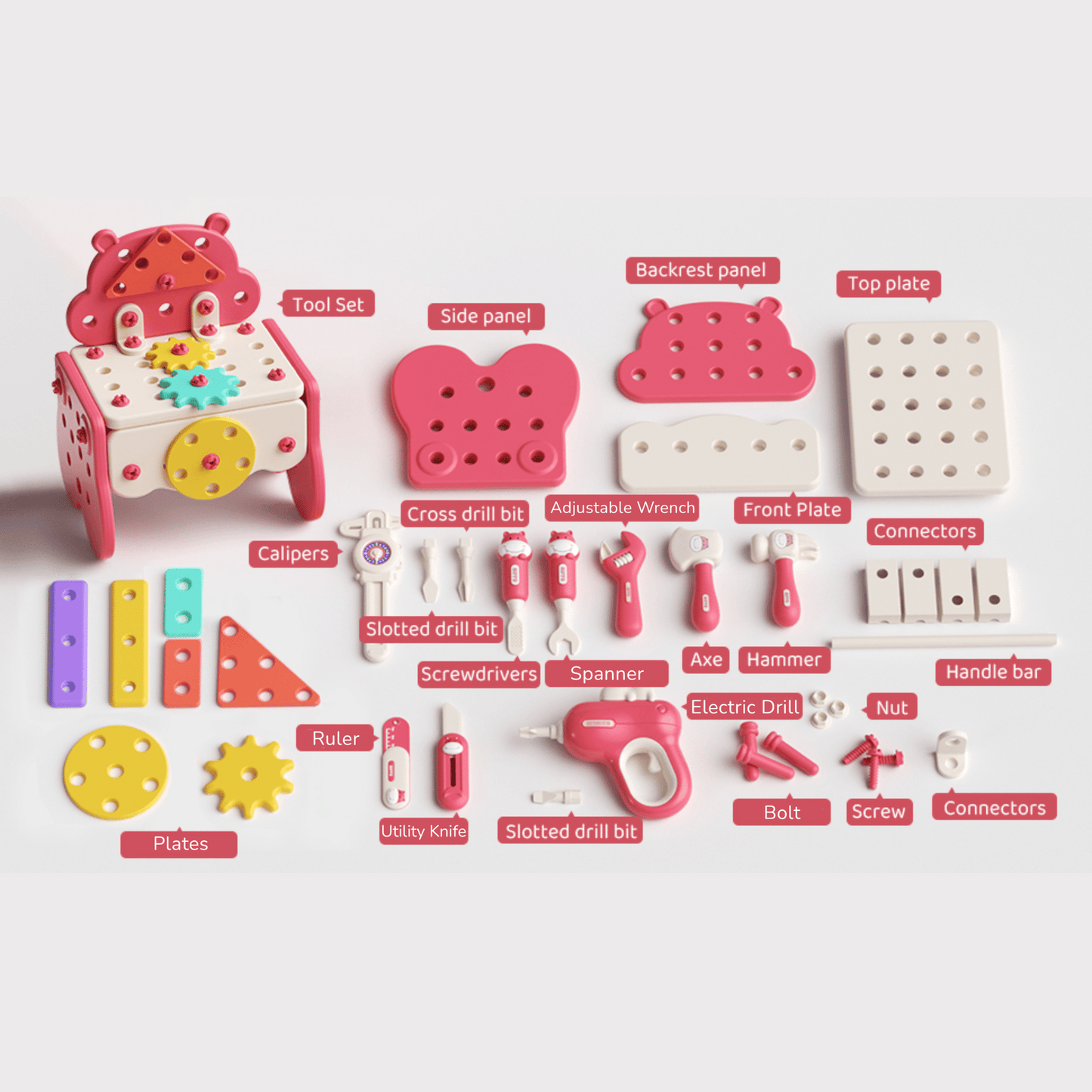 Hippo All-in-one Tool Hub DI Montessori Tool Box Set